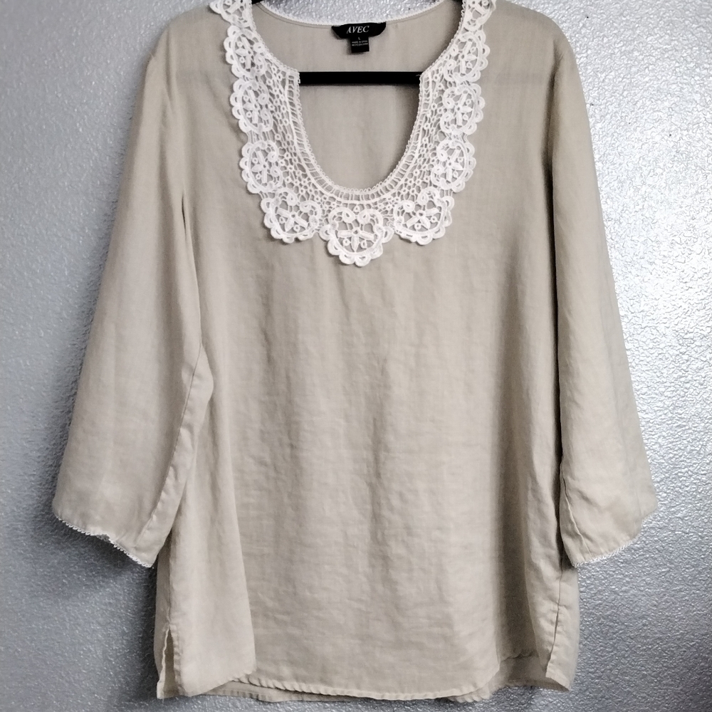 Avec 100% Linen Oversized Blouse /Tunic   Size L
